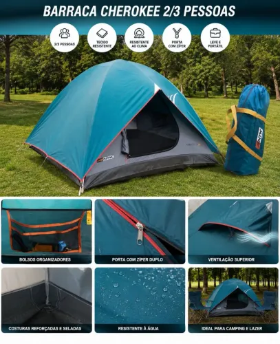 Barraca cherokee gt 2 3 pessoas<br>impermeável nautika cor verde