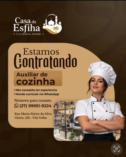 Contrata-se auxiliar de cozinha