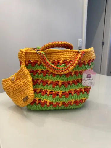 Bolsa de Crochê Artesanal - Praia + Clutch - Verano - Peça Exclusiva