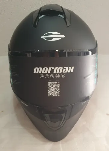 Capacete Moto Fechado Mormaii M1 Narigueira Preto Fosco + Viseira Fume N58