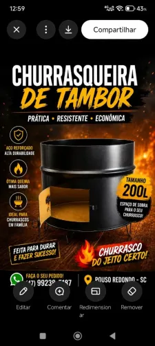 Vende-se churrasqueira sobe encomendas vários modelos  