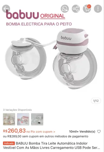 Bomba de tirar leite automática BABUU
