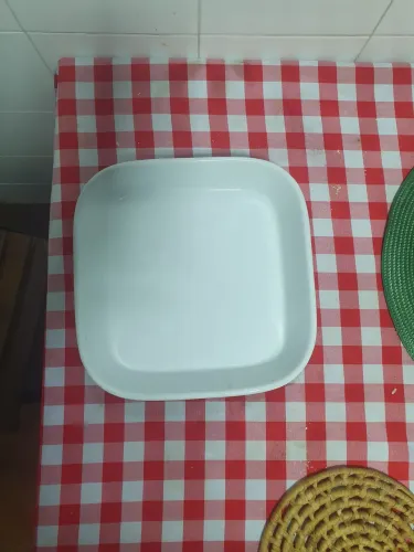 Conjunto de 10 refratários quadrados de porcelana Schimidt