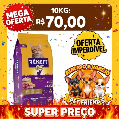 Ração rennef gato 10 k mega oferta