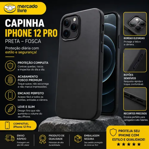 Capa para iphone 12 pro max preta