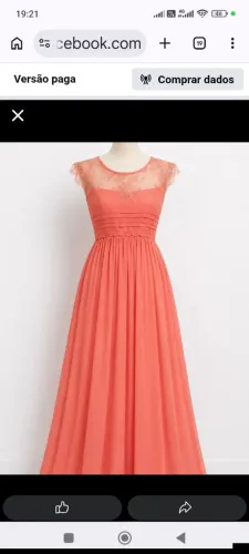 Vestido festa longo cor (laranja claro)salmão rosê