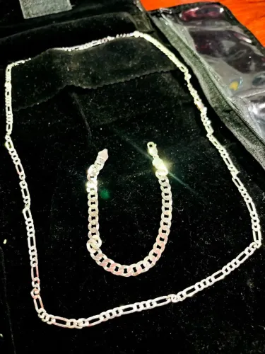 Kit Corrente e Pulseira em Prata 925