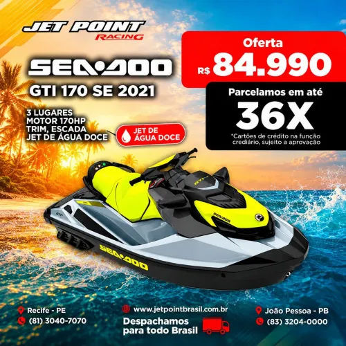 JET SKI SEA DOO GTi 170 SE 2021, 3 Lugares, Só Navegou em ÁGUA DOCE, Troco/PARCELO