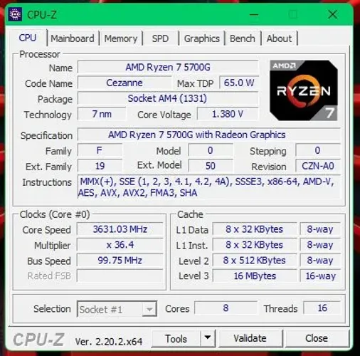 Ryzen 7 5700G - Estado de Novo (Uso Apenas aos Fins de Semana)