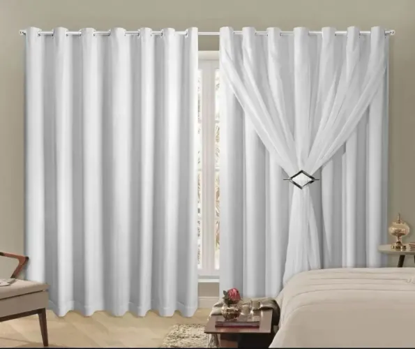 Cortina 4,00m X 2,50m corta luz 100% blackout com voil