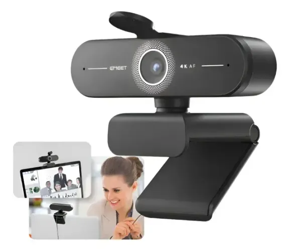 Webcam EMEET C60 4K UHD - Ultra Definição e Fluidez Profissional