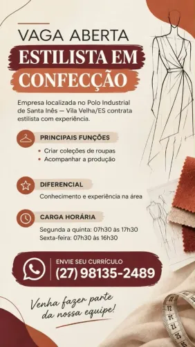 Vaga para Estilista