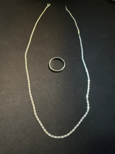 Corrente Feminina Prata 925 + Aliança prata 950.