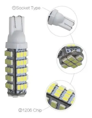 Par Lampada Farolete T10 Torre 68 Leds