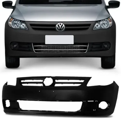 Parachoque Volkswagen Gol G5 2009 à 2013 - Furo Farol Auxiliar - Preto Liso - Lumax