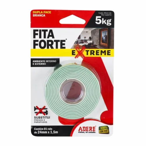 Fita Dupla Face Adere Fita Forte Extreme 24mmX1,5m 5kg