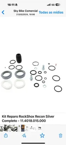 Kit reparo rockshox recon silver completo original