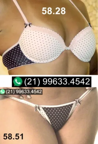 Conjunto : 58.28- sutiã com enchimento e 58.51-tanga de tirinhas em 100% algodão extra fin