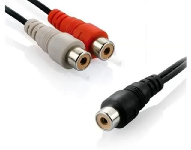 Cabo de Áudio RCA x 2RCA Fêmea 1,5 Metros