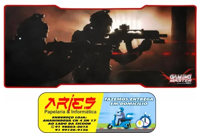 mousepad mouse pad gamer k-mex fx-x8035 extragrande 79 x 35 cm tema jogo de tiro