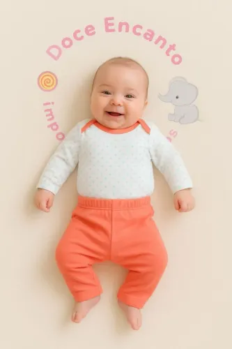Conjunto Body e calça Cat & Jack tamanho 3-6 meses importado (desapego)