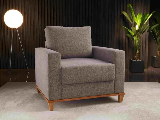 Poltrona Living Runa Linho Kaki Viero SR