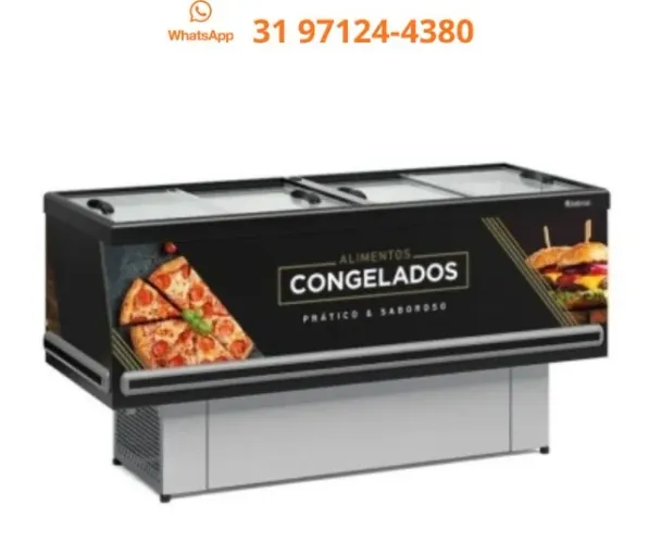 Ilha de Congelados 1,9M Vidro Reto Gelopar