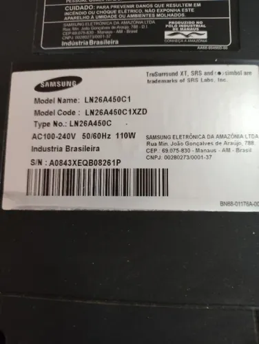 Placas da TV e monitor Samsung 26 Pol com defeito na tela ( LCD todo riscado).