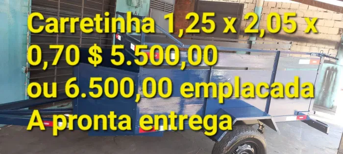 Carretinha 1,25 x 2,05 x 0,70