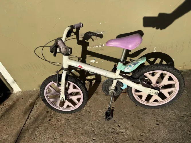 Bicicleta Infantil feminina frozen - Rosa e Branca