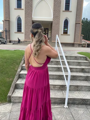 Vestido Longo Pink Elegante