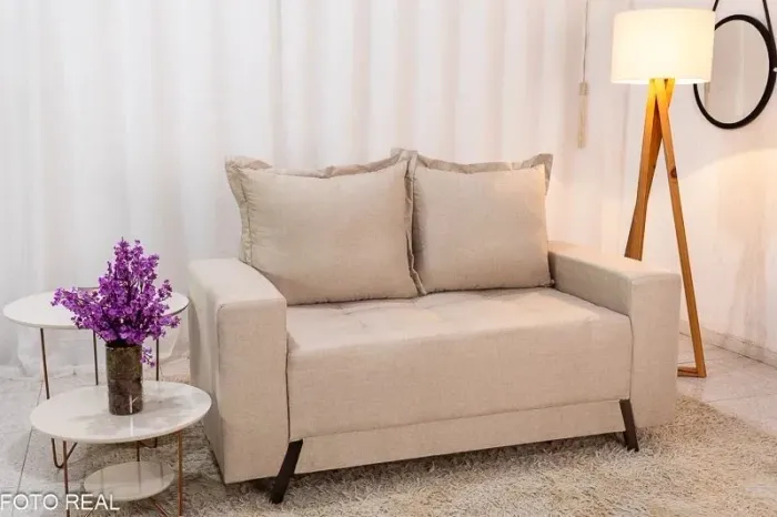 Sofá Living 2 lugares 8100 Linho 1,55m de Largura- Entrega Rápida