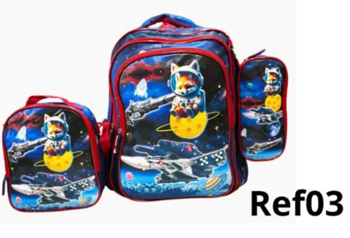 Kit Mochila Escolar Infantil Espacial - Ref03