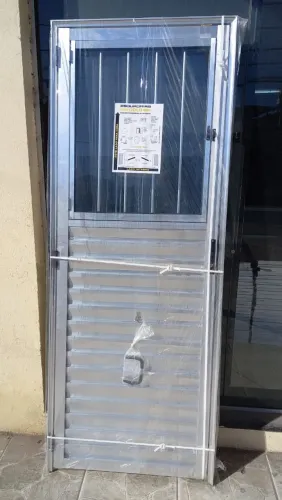 Porta de Alumínio com Grade 80cm - Super Promoção!!