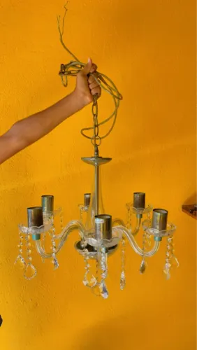 Lindo lustre em cristal década de 80 90