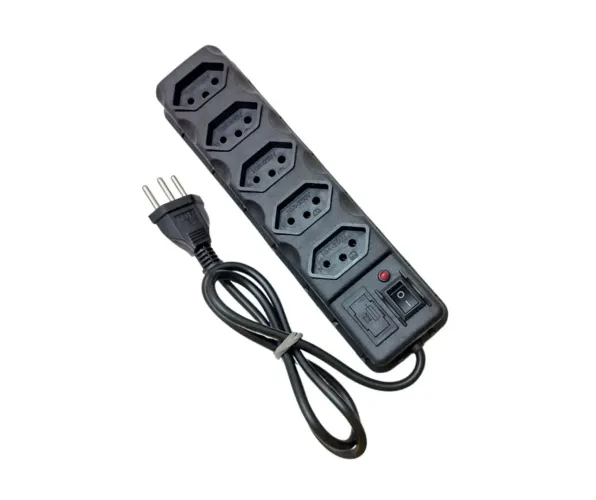 Extensor de tomada 5 tomadas Com Fusível de Proteção 