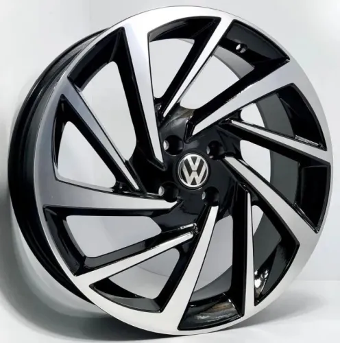 Rodas de liga leve aro 14 Volkswagen R Line preta com diamantado 4x100 nova
