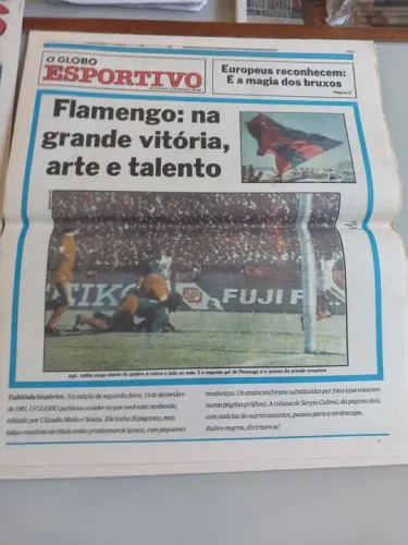 JORNAL O GLOBO ESPORTIVO- FLAMENGO CAMPEÃO MUNDIAL DE 1981.
