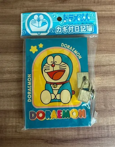 CADERNO - DIÁRIO COM CHAVE - DORAEMON - RETRO JAPAN