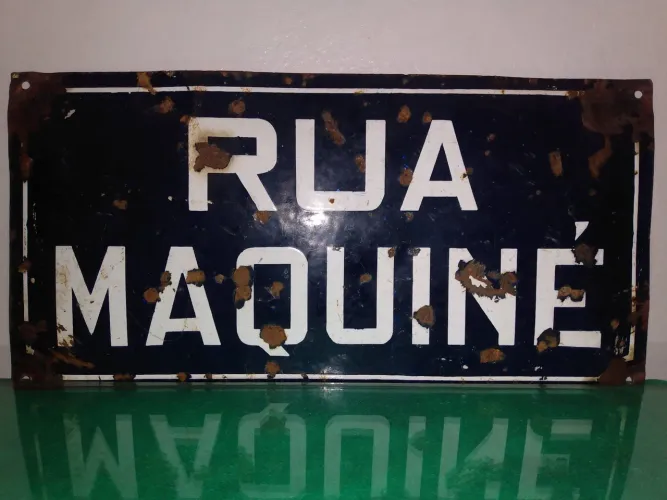 Placa da Rua Maquiné Barbacena MG original