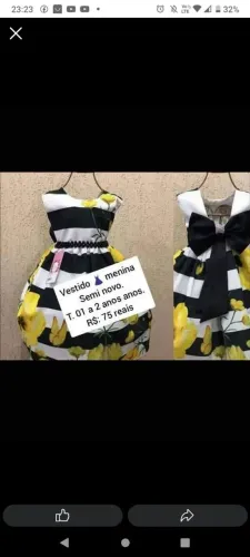 Vestido De luxo infantil 1 e 2 anos R$: 55 reais cada 