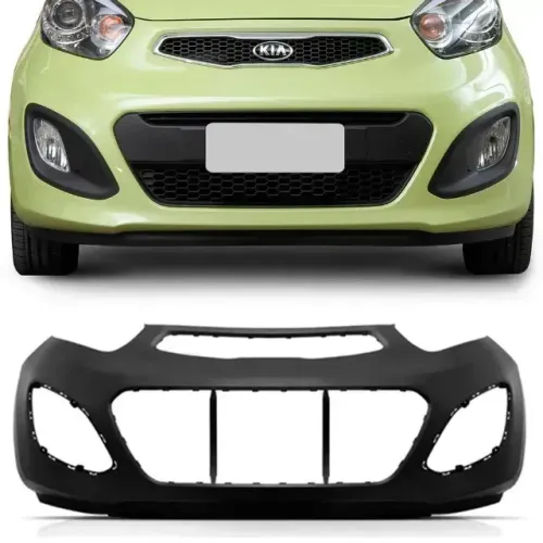 Parachoque Kia Picanto 2012 à 2014 - Furo Farol Auxiliar - Preto Liso - TYG