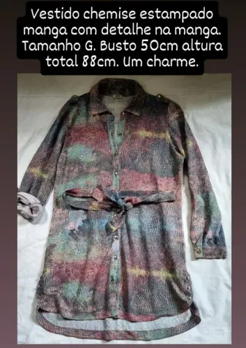Vestido chemise estampado tamanho G
