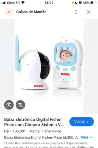 Babá Eletrônica Digital Fisher-Price BB300 Bivolt Semi Nova