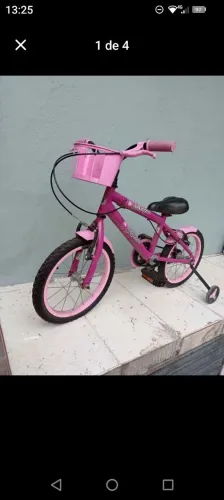 Bicicleta infantil semi nova ROSA