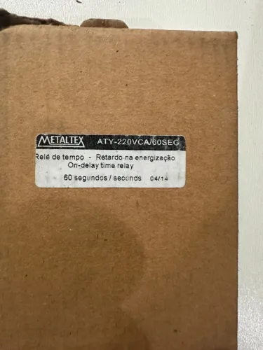 Relé de tempo com retardo de energização 60 seg 220v - Metaltex