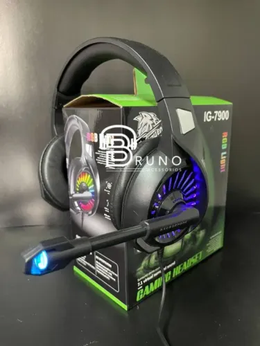 Headset Gamer RGB com Microfone - IG-7900