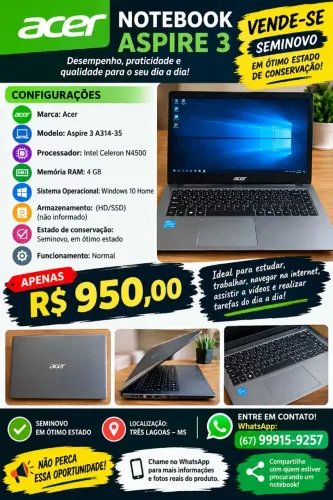 Vendo Notebook Acer