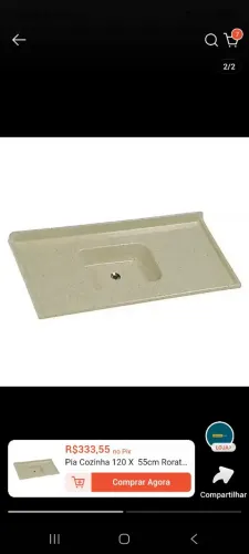 Pia de fibra para cozinha. 120/50