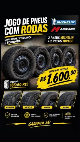 Jogo de Pneus + rodas de ferro